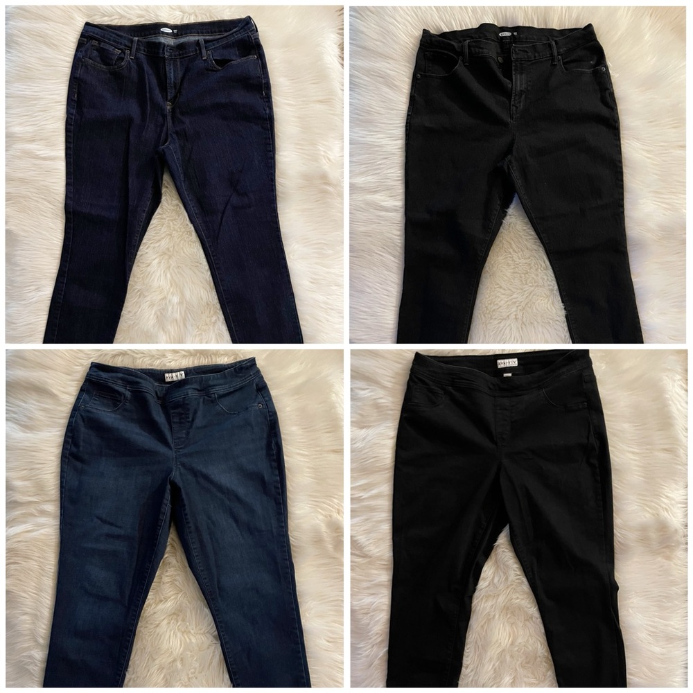 Plus Size 4 Pair Women’s Old Navy Ava & Viv Skinny Jeans 16w